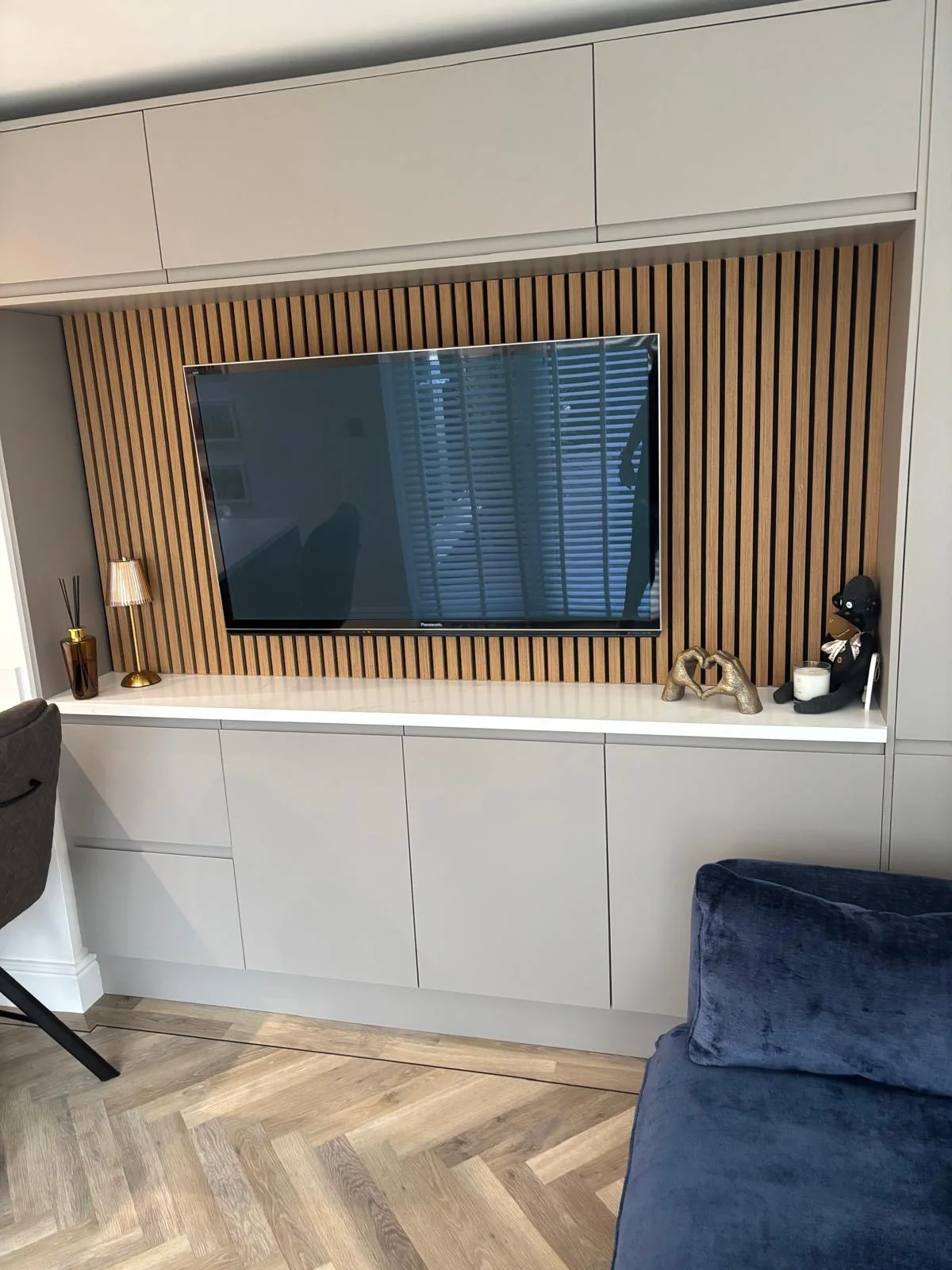 Media wall and decorative timber panelling